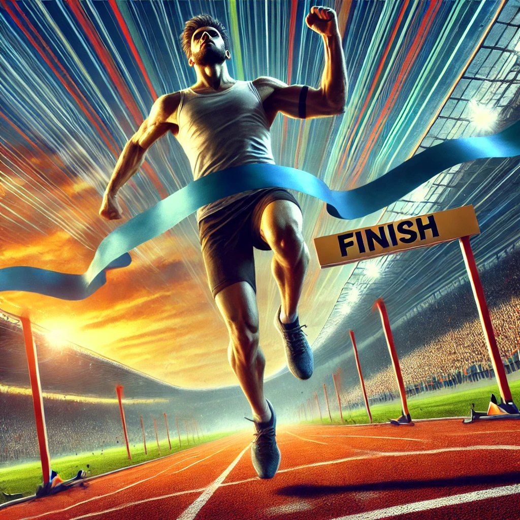 DALL·E-2024-08-13-11.42.32-Create-a-realistic-and-dynamic-image-of-a-runner-crossing-the-finish-line.-The-runner-should-be-in-full-stride-with-arms-raised-in-a-gesture-of-victo A propos